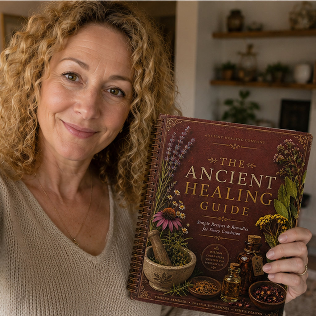 Customer reading The Ancient Healing Guide